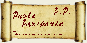 Pavle Paripović vizit kartica